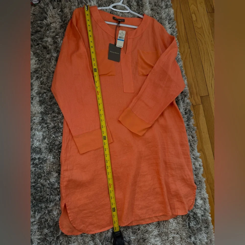 Tommy Bahama Coral Pocketed linen shirt dress size XL - Picture 10 of 11